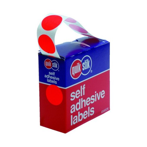 Quik Stik DSRMC24 Labels Circular 24mm Red_3